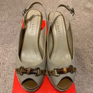 Talbots espadrille wedge shoes in sesame